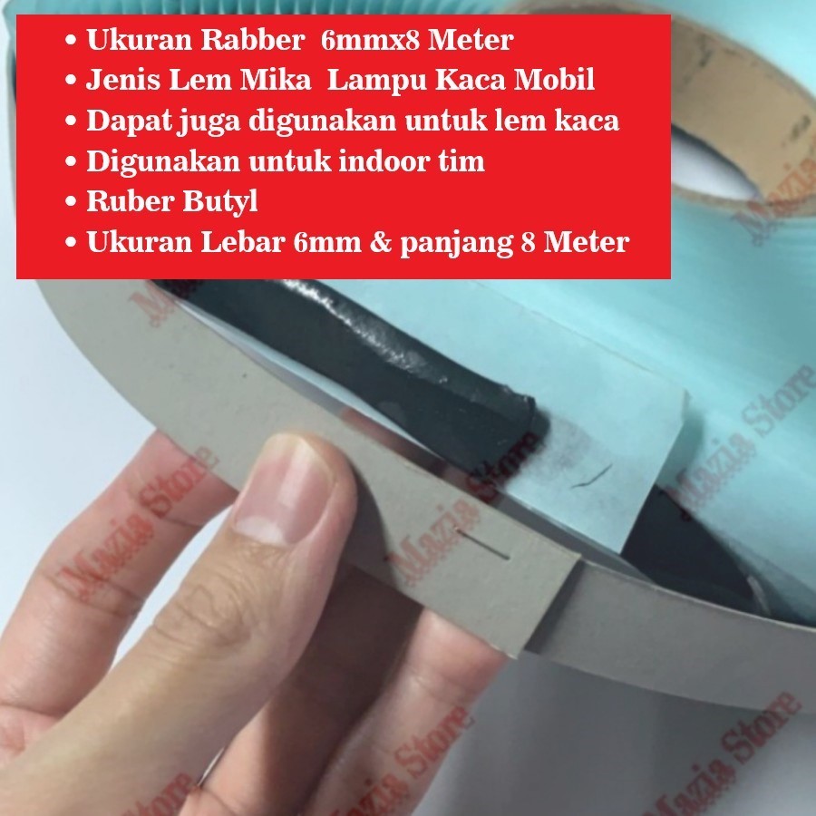 Rubber Butuh Tape Sealant Lem Mika Lampu Kaca Mobil