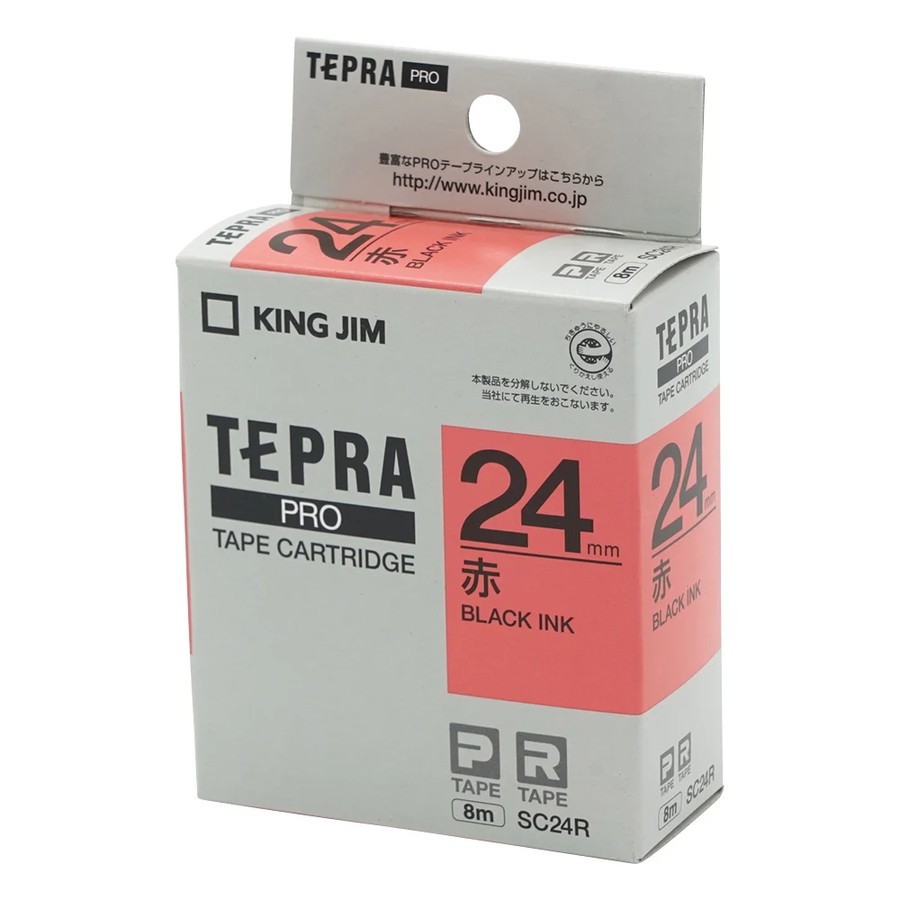 

King Jim SC24R / SC24Y Tepra PRO Label Printer Tape Cartridge 24mm, Red/Yellow