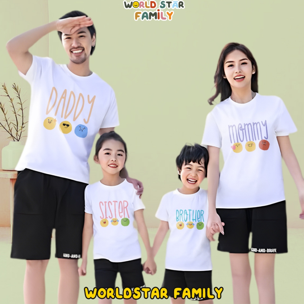 WSF Kaos Couple Keluarga EMOTICON FAMILY  kaos couple Anime Lucu kaos Anime Anak Kaos Couple Keluarg