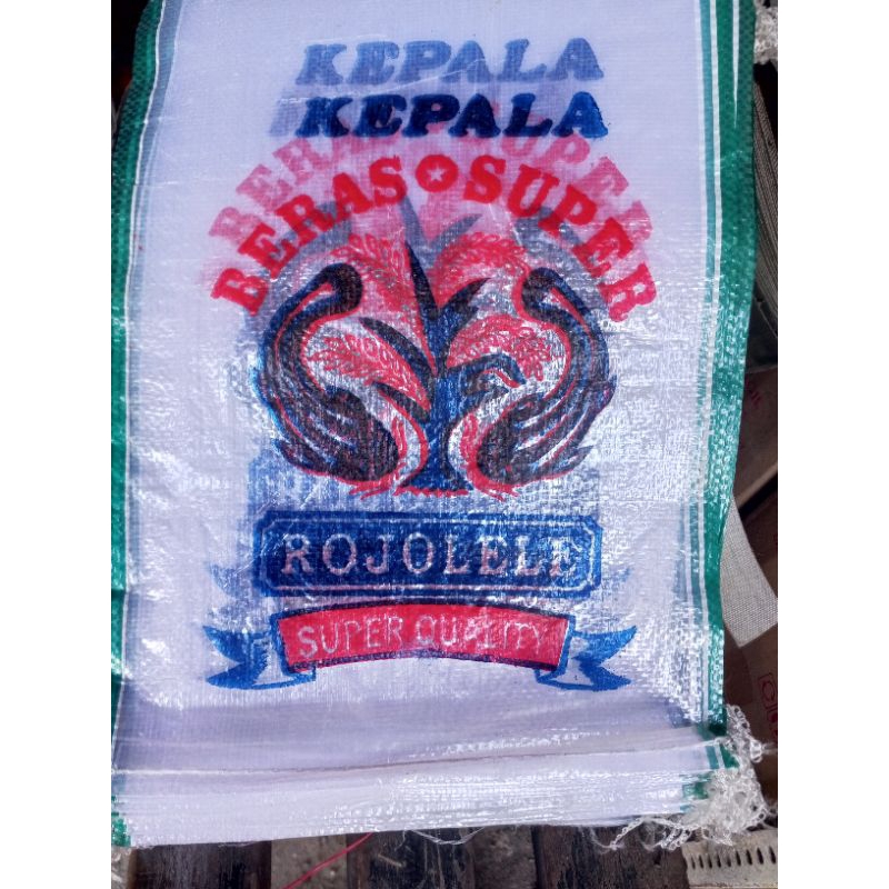 Karung beras ukuran 5 kg 10 kg 20 kg 25kg sablon lele/kembang