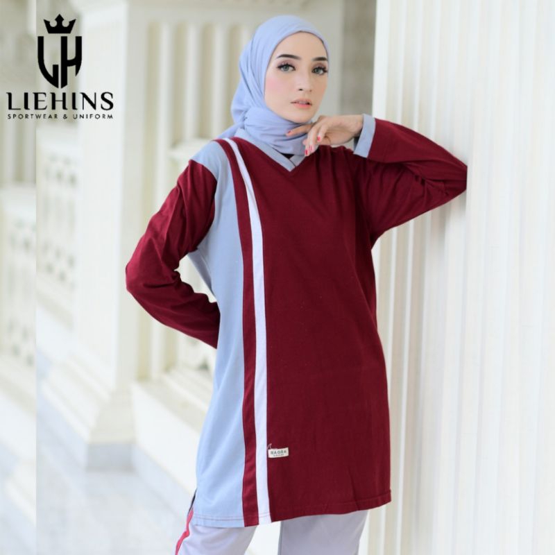 Atasan baju olahraga tunik/baju olahraga tunik muslimah wanita