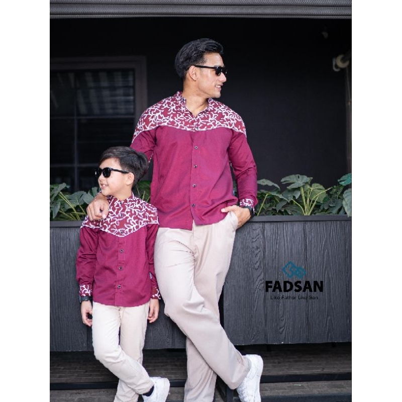 FADSAN - BAJU KOKO COUPLE AYAH DAN ANAK TERBARU LENGAN PANJANG ADIKARA SERIES ORIGINAL by FADSAN