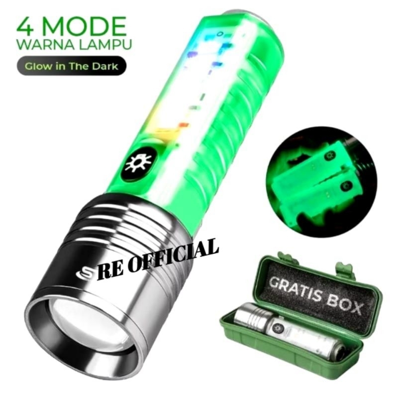 Senter Cas Cahaya Putih LED Laser Jarak Jauh 520A