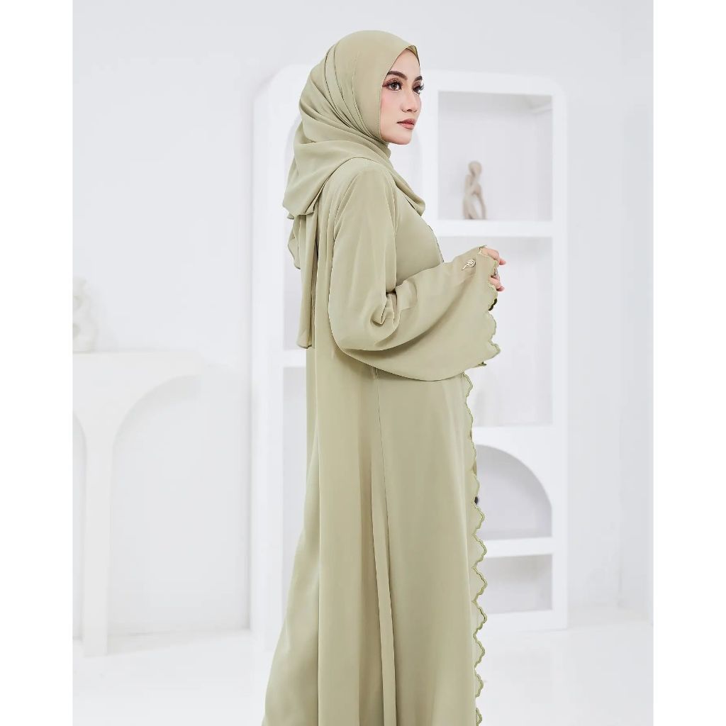 BEST SALE GYORA ABAYA SYARI GAMIS HAJI UMROH HITAM PUTIH TURKEY DRESS ABAYA BASIC ARABIAN BORDIR