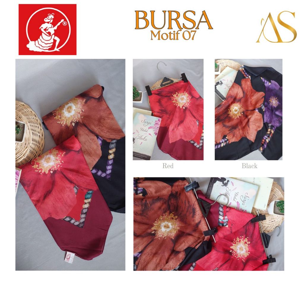 UMAMA SQUARE HIJAB SEGIEMPAT BURSA MOTIF 07 UKURAN 110X110CM / UMAMA SCARF JILBAB SEGI EMPAT VOAL PR