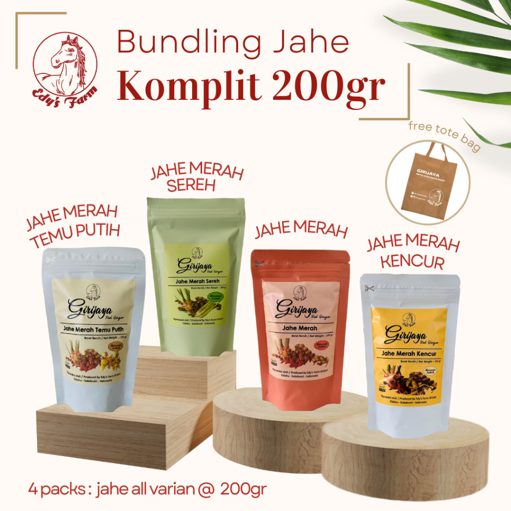 

KOMPLIT 200gr - Bundling Jahe Merah Instan all Varian 4 packs varian x @200gr - Girijaya Red Ginger