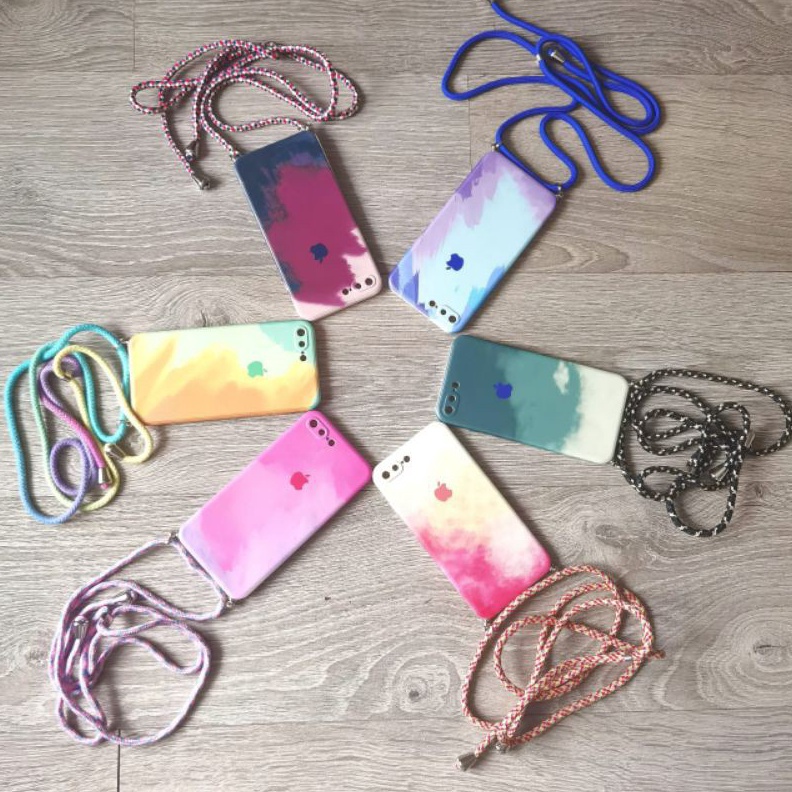 Hadiah  Rp1 Juta Case Oppo A5S F9 A12 A7 A52 A72 A92 Reno5 Reno2 F Casing Sling Lanyard Water Color 