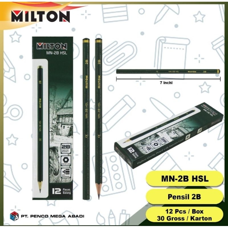 

1Lsn MILTON Pensil 2B // pensil murah // Pensil kayu