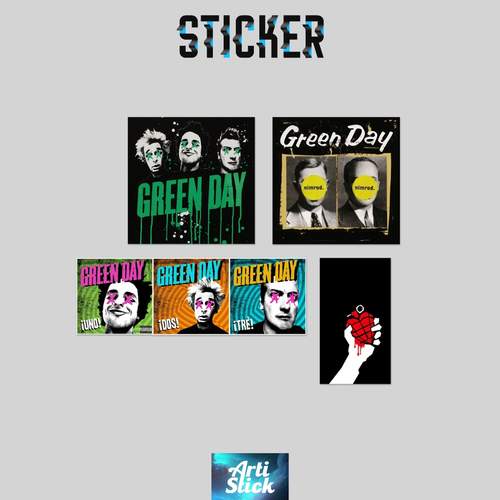 

(4 PCS) Sticker Pack Band Series GREENDAY | Vinyl Laminasi anti air | ArtiStick Merch