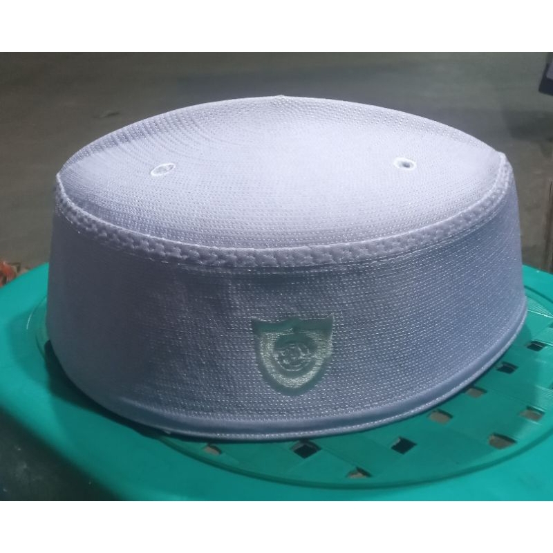 peci malaysia logo warna putih , kuning , abu - abu.