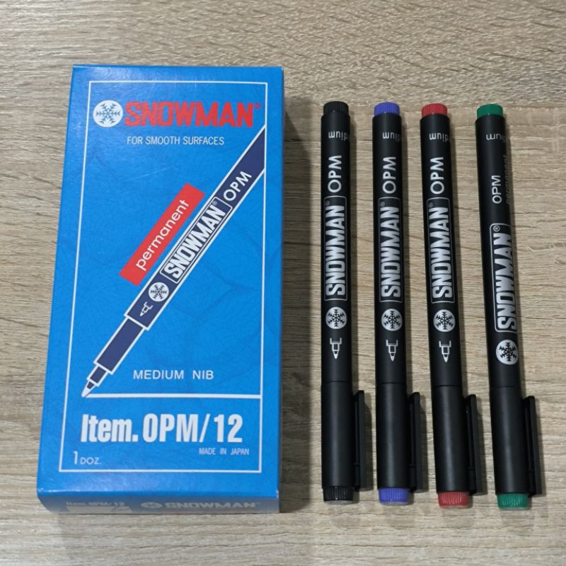 

SNOWMAN PERMANENT MARKER OPF OPM BLACK BLUE RED GREEN SPIDOL PERMANEN SNOWMAN HITAM BIRU MERAH