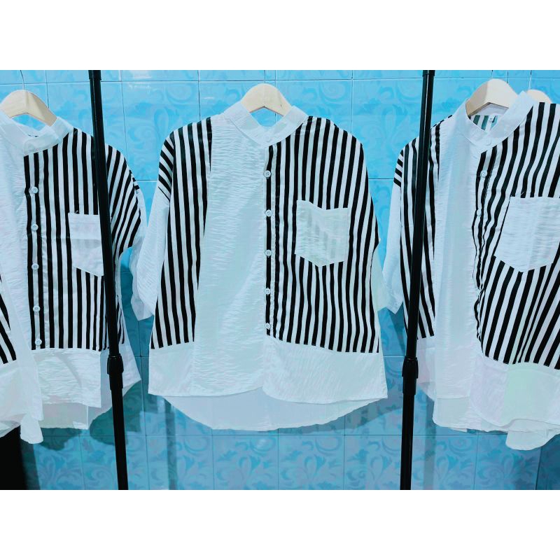 atasan wanita terbaru 2024 kemeja wanita Korean style kekinian kemeja import Bangkok wanita kemeja k