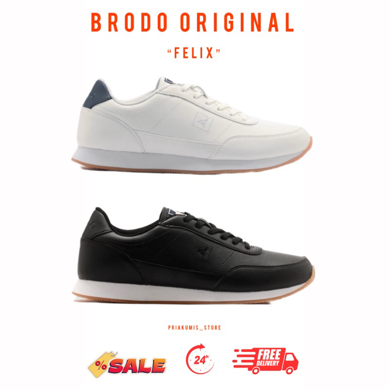 BRODO Official Felix - Sepatu Brodo | Sepatu Sneakers | Sepatu Putih | Sepatu Casual | Sneakers