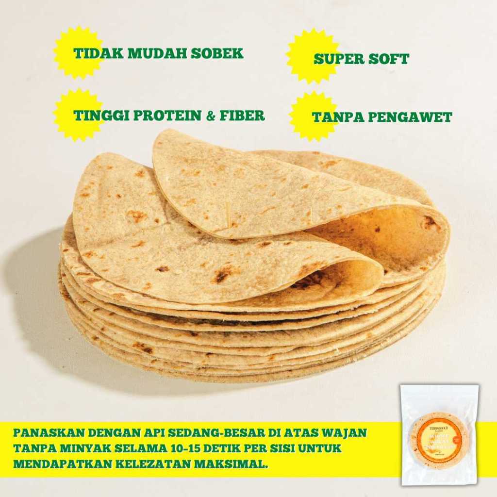 

RB Whole Wheat Tortilla Kulit Kebab Gandum / Salad Wrap 20 cm Stronghold Bakery