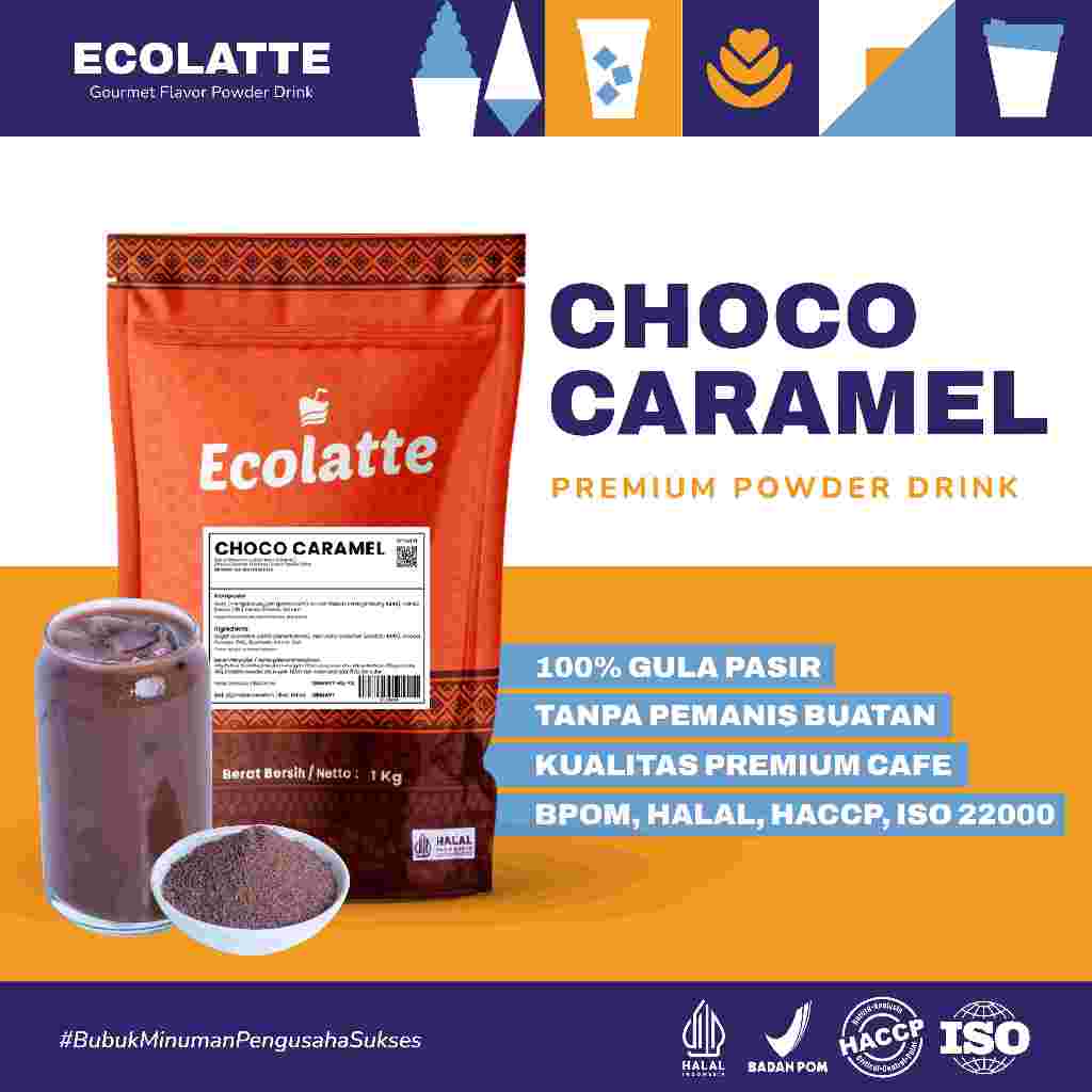 

ECOLATTE CHOCO CARAMEL BUBUK MINUMAN 1 KG PREMIUM POWDER DRINK Aneka Rasa COKELAT KARAMEL Kekinian