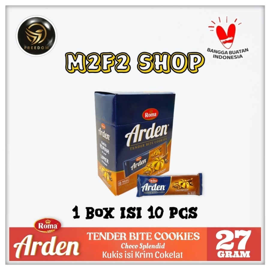 

Roma Arden Tender Bite Cookies Choco Splendid | Biskuit Kukis Krim Cokelat - 27 gr (Kemasan 1 Box)