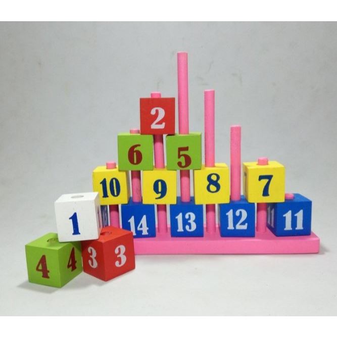 mainan balok piramida angka/ piramida/ balok piramida