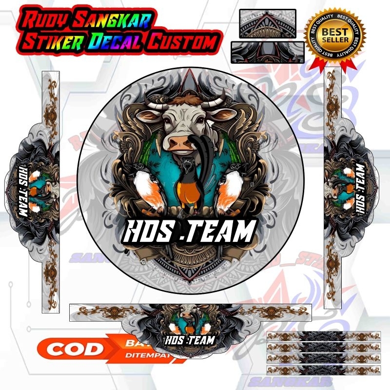 STIKER DECAL TEBOK MURAI SANGKAR MURAI BATU CUSTOM SESUAI NAMA TEAM