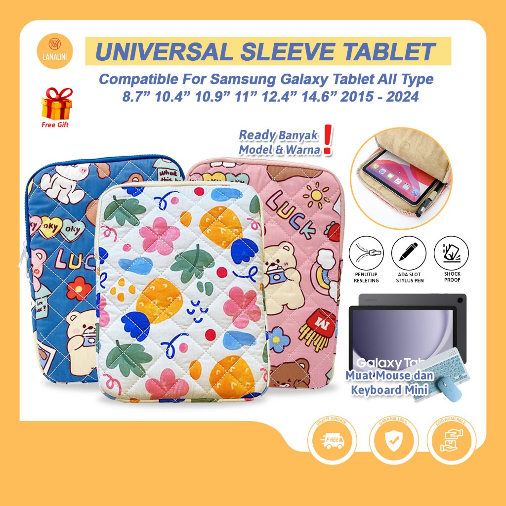 Sleeve Case Pelindung Tab Samsung Galaxy S11 S10 S10FE A9+ A9 Plus A11 X215 Cover Tab A8 10.5 X205 2