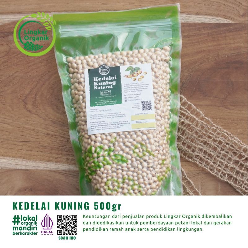 

Kacang kedelai organik 500gram lingkar organik
