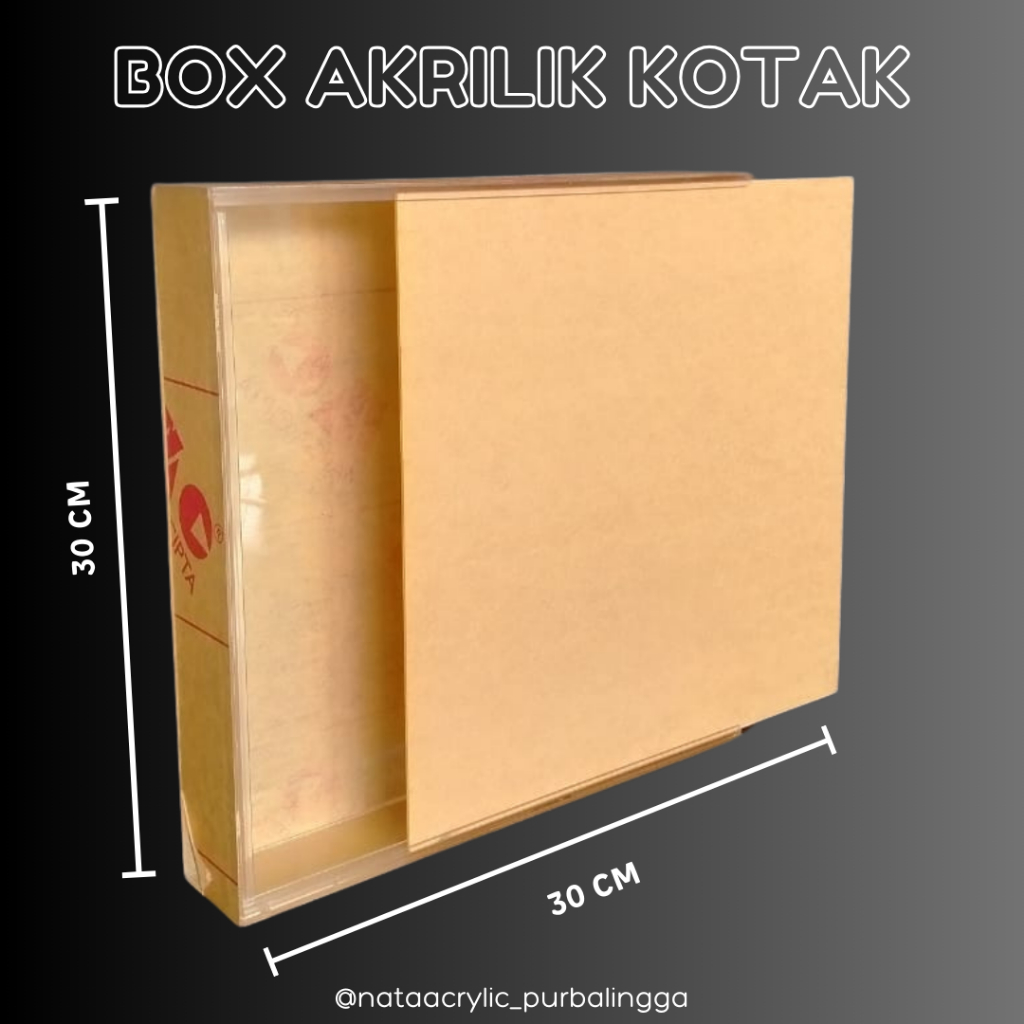 Box Mahar Akrilik/Box Akrilik Kotak/Kotak Mahar Akrilik Rel Sliding UK 30X30, 30X40 CM