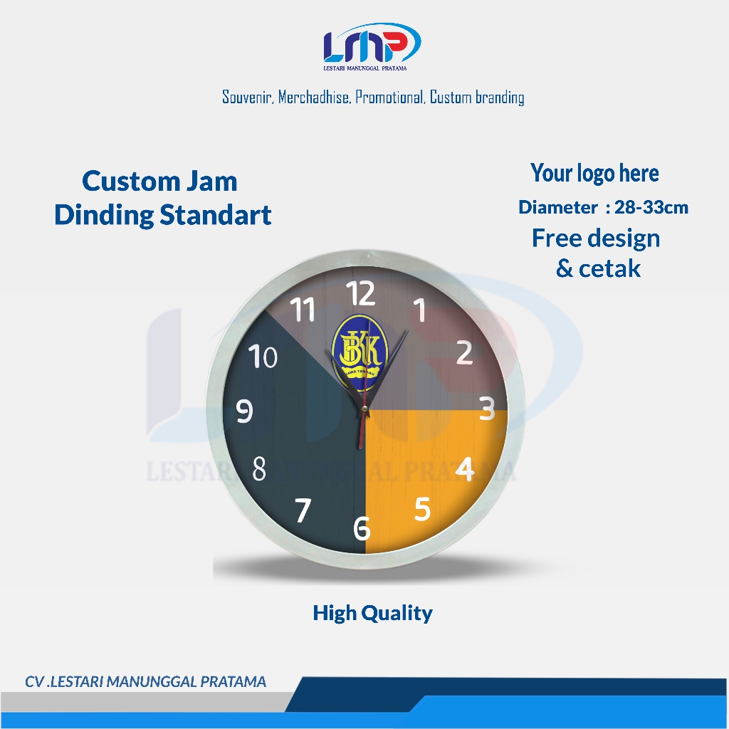 LMP LESTARI SOUVENIR - Merchandise Souvenir Custom Jam Dinding Standart Code#1001 | Souvenir Jam Din