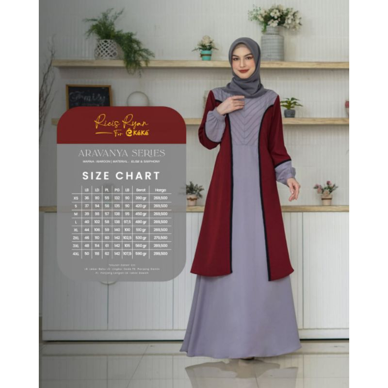GAMIS DEWASA KEKE GDK SR ARAVANYA WARNA MAROON