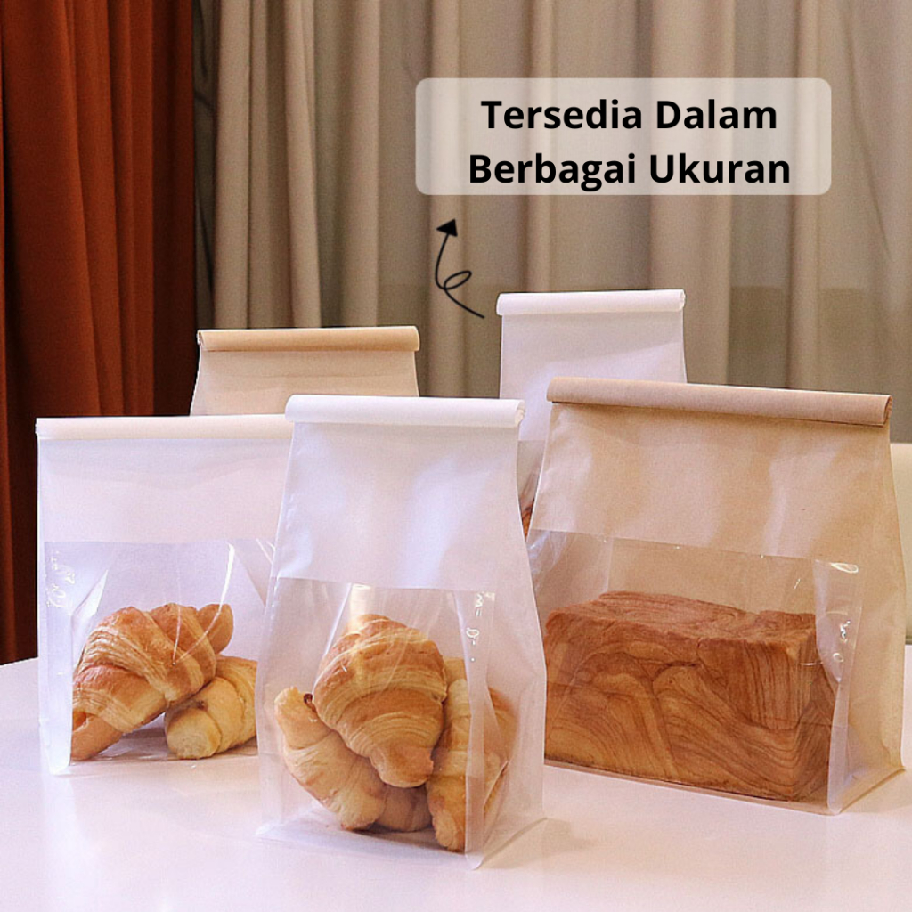 

10 Pcs Kantong Kertas Plastik Roti Tawar 13x27 / 16x27 / 22x28 Paper Bag Roti / Paper Bag Kue / Toast Ziplock Kawat Warna Putih / Kertas Roti / Kertas Kue / Plastik Roti / Plastik Bungkus Roti SH P01