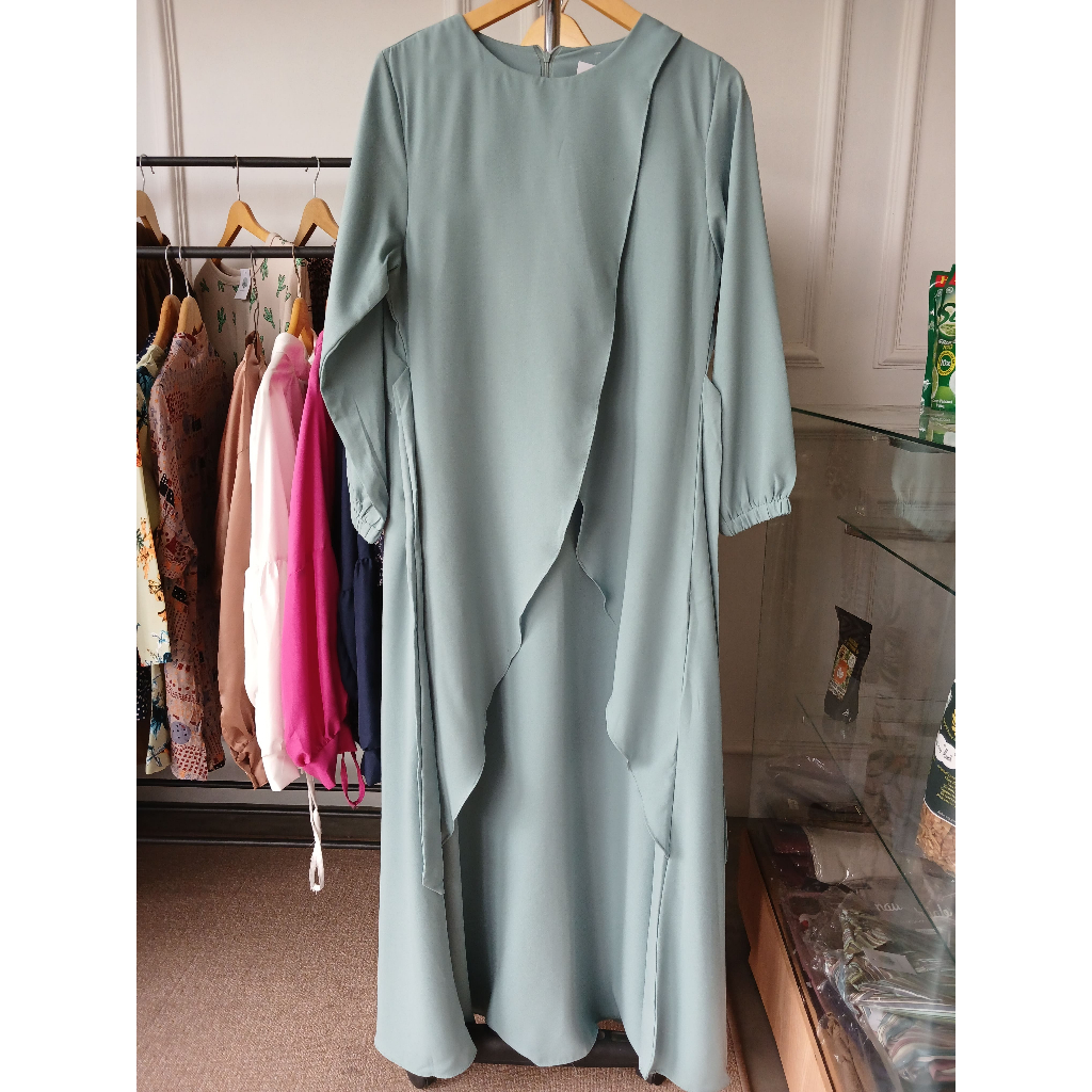Gamis Biru Tosca sudah free hijab