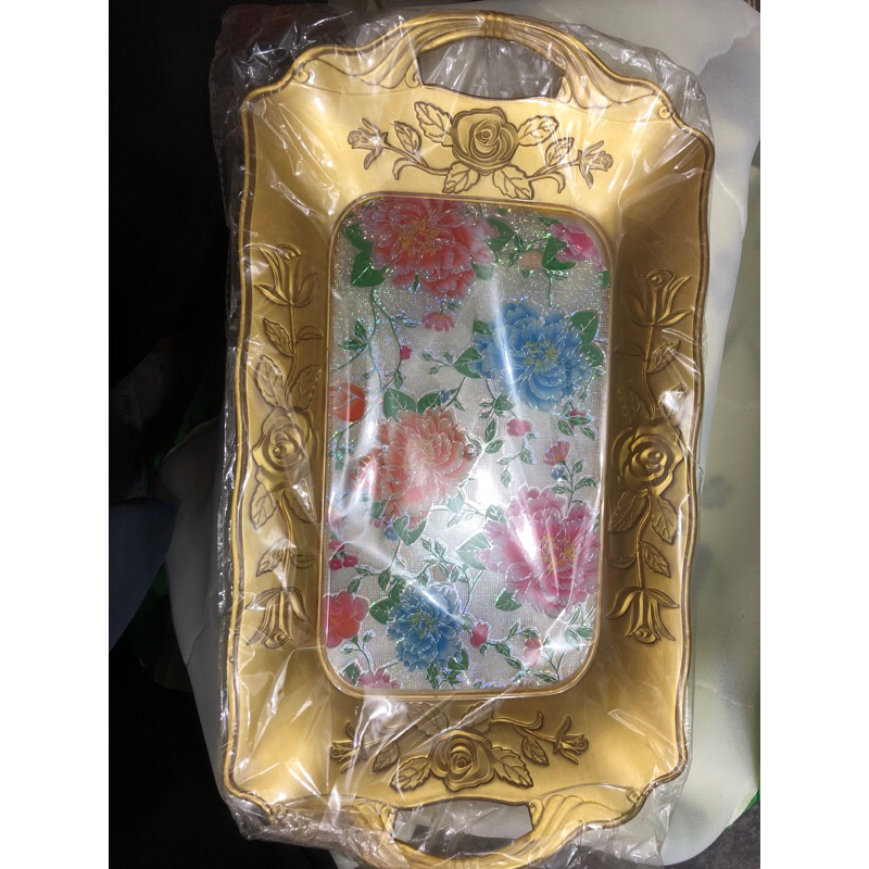 Talam motif bunga plastik atlantis
