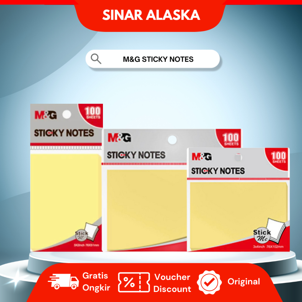 

M&G Sticky Notes Memo Tempel Isi 100 Lembar Kertas Warna Kuning