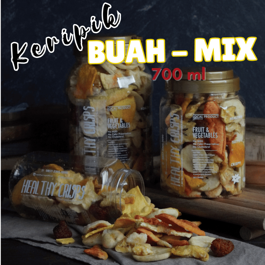 

HEALTHY CRISPS - TOPLES KECIL - 700ml (100-185gr) - KERIPIK BUAH