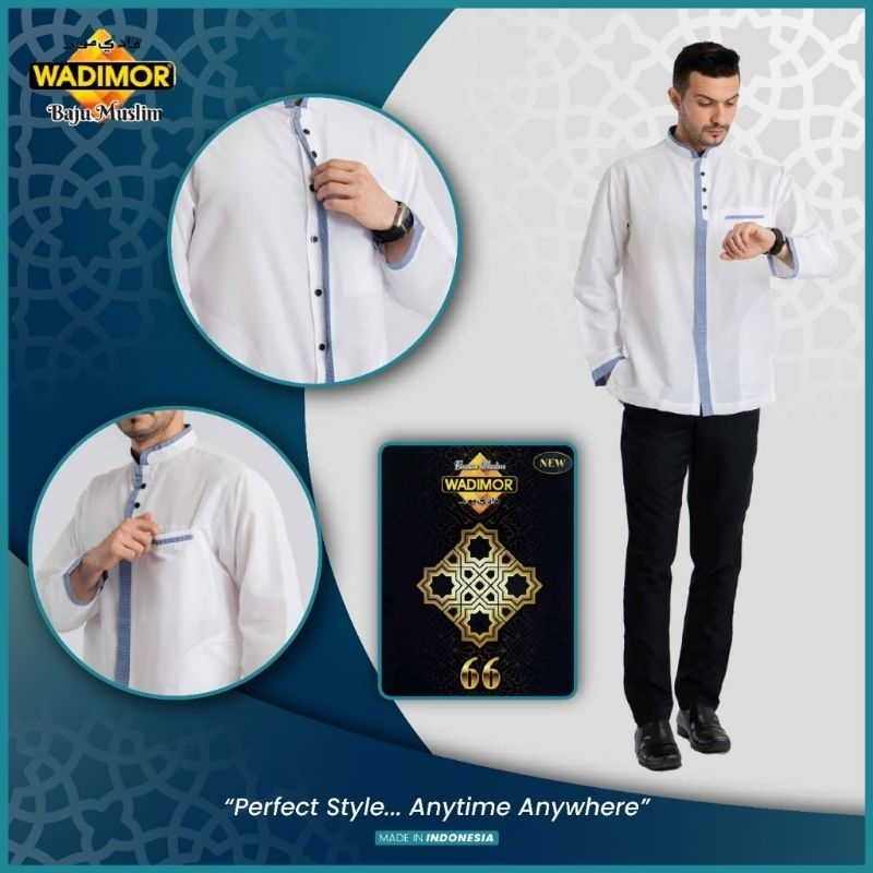 COD☑️ BAJU KOKO WADIMOR VISCOSE 66 KOKO WADIMOR PUTIH BUSANA MUSLIM LENGAN PANJANG