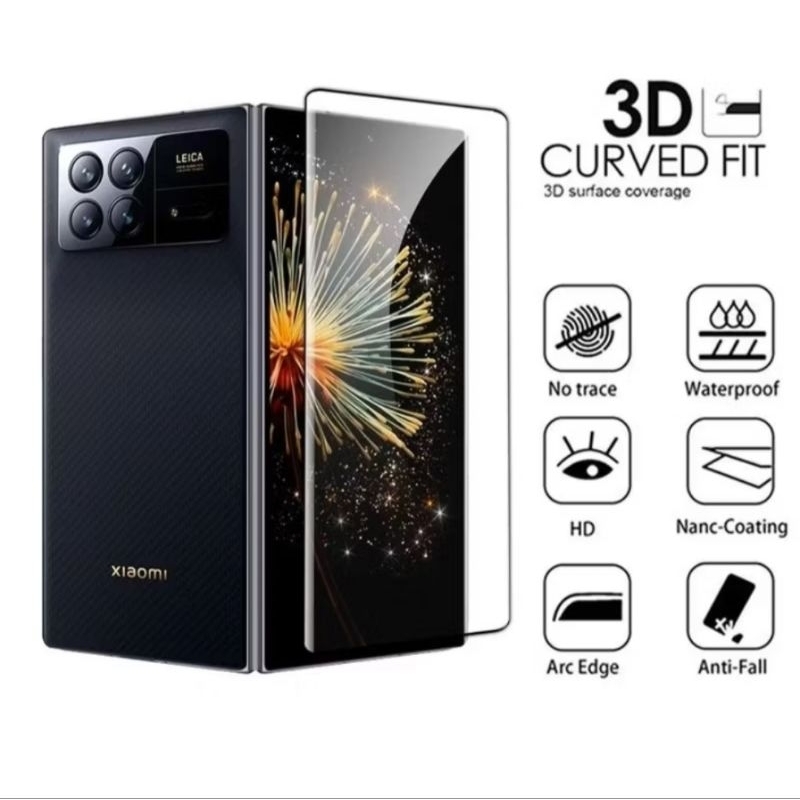 tempered glass 3D curved XIAOMI mix fold 2 / mix fold 3  / Mix fold 4 full cover ptemium