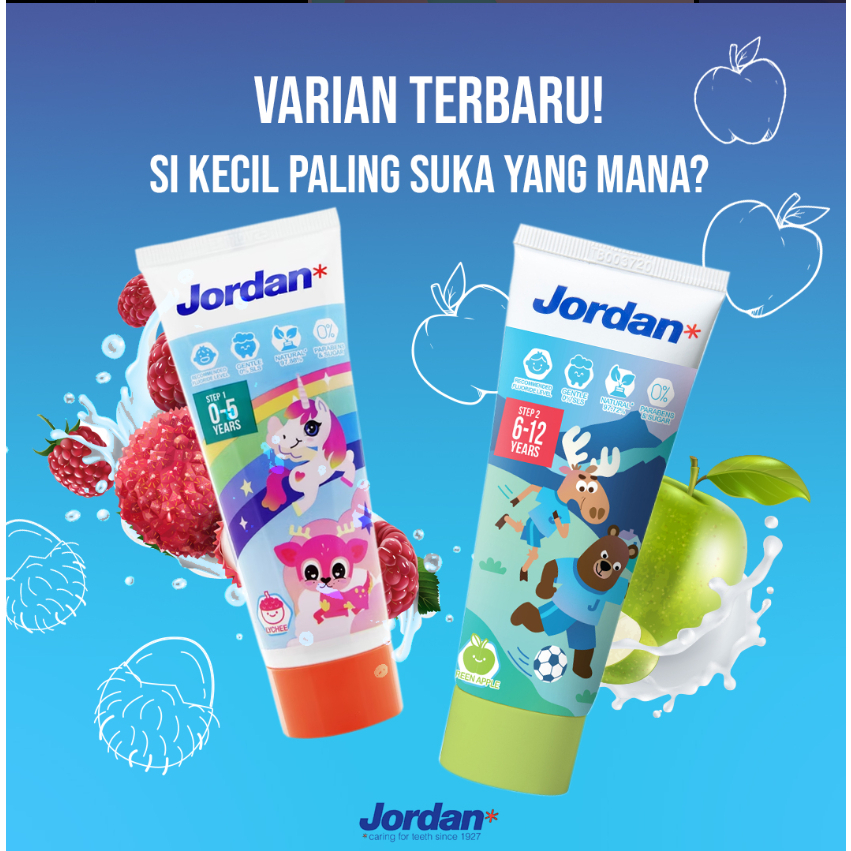 Jordan Toothpaste 75gr Pasta gigi anak / Odol bayi Jordan usia 0-5 Tahun & 6-12 Tahun