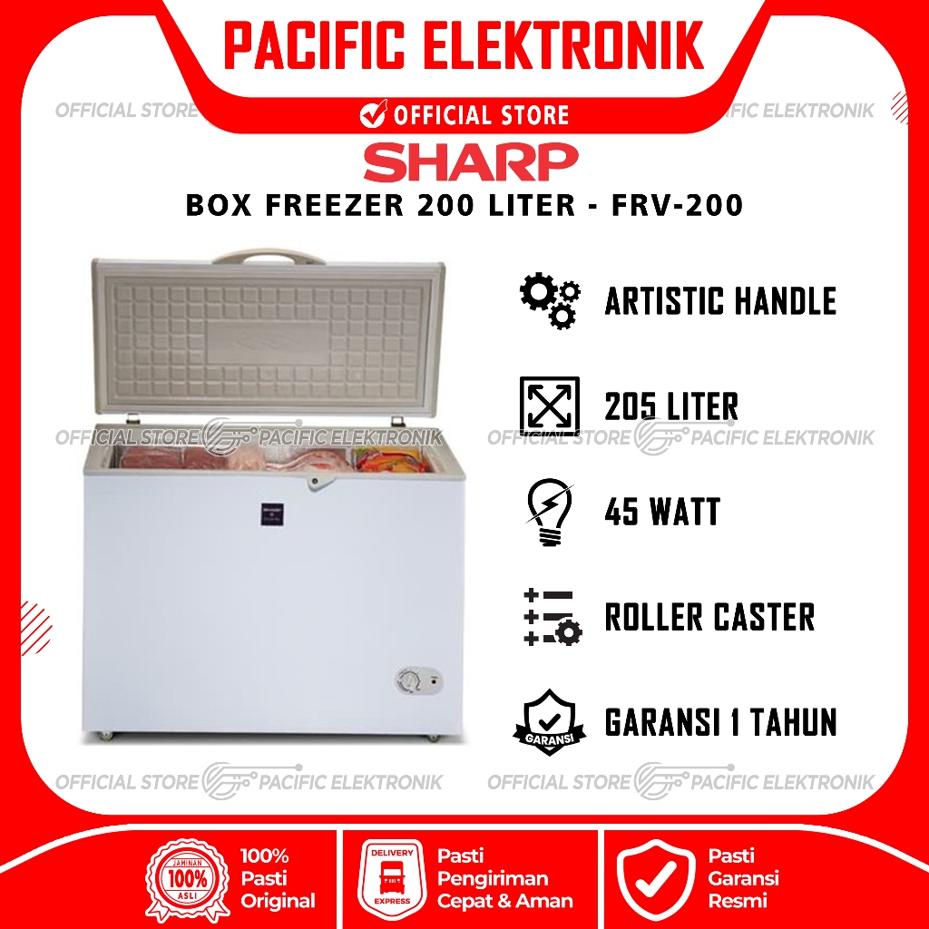 Box Freezer / Chest Freezer Sharp 200 Liter FRV-200 / FRV200