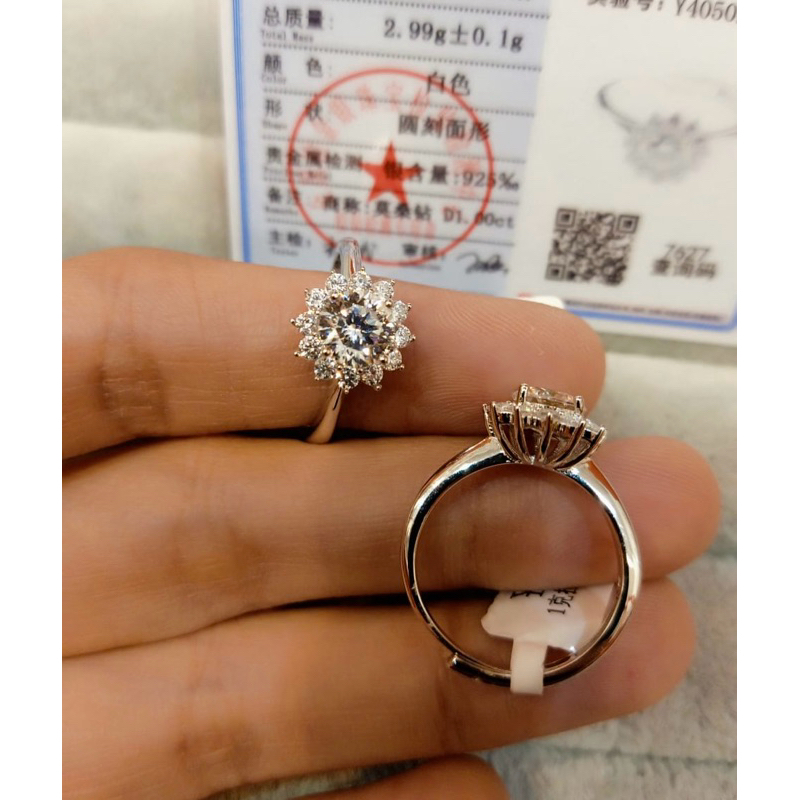 Cincin S925 Berlian Moissanite