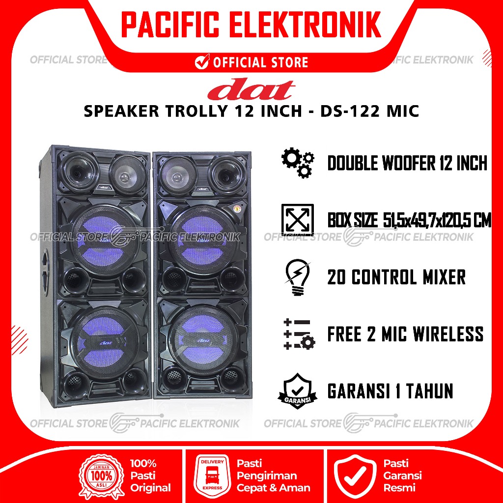 Speaker Active DAT 12inch DS-122 2 MIC / DS122