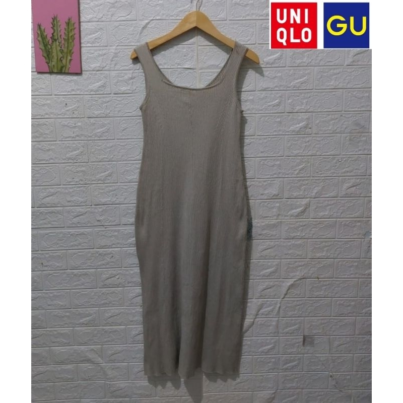 P❤️ Long Dress Rajut Sage Branded GU