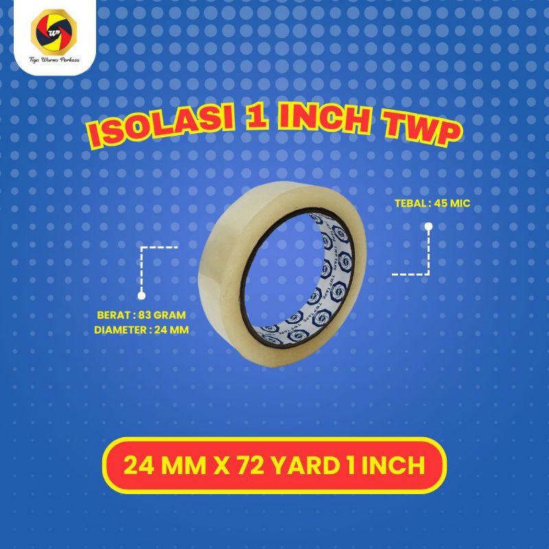 

isolasi twp tape 24mm / 1inch 1 slop isi 6 pcs