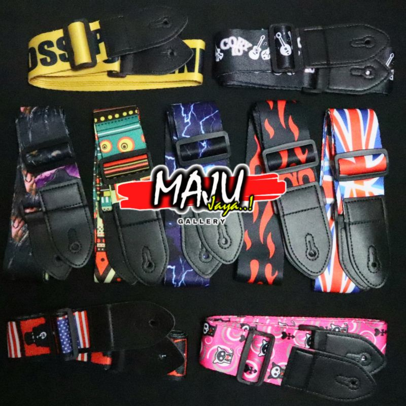 strap sabuk gitar bass akustik elektrik gambar motif premium quality