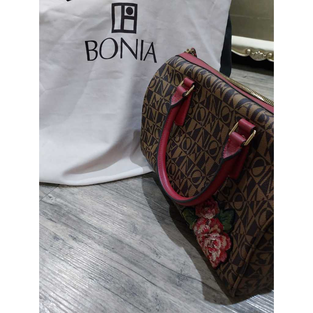 tas wanita hand bag bonia speedy rose original