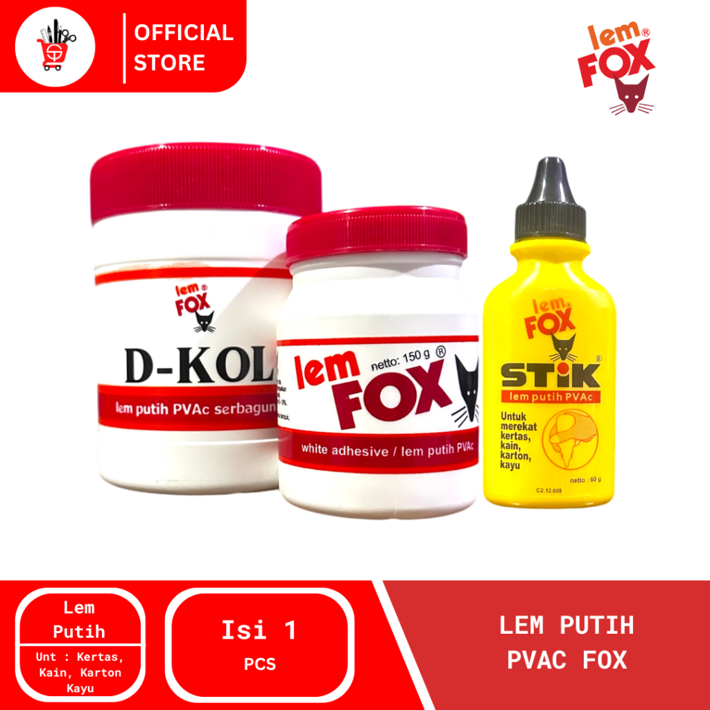 

White Glue | Lem | Lem Putih Fox 70, 150, 450 g (1 PCS)