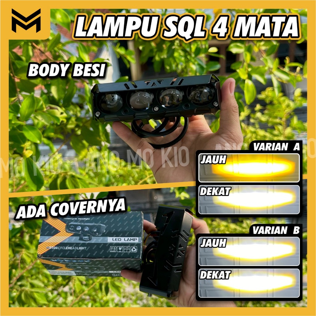 LED LASER GUN SQL 4 MATA / LAMPU SOROT DEPAN MOTOR MOBIL TRUCK FUSO AVANZA GENIO SCOPY NMAX PCX FAZZ