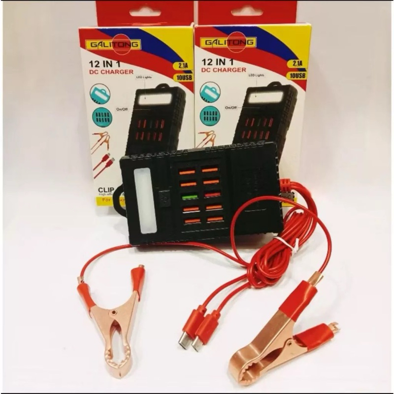 Charger Aki Galitong 12in1 + LED JLT-C006 / Charger Aki Galitong 12in1 + LED Universal