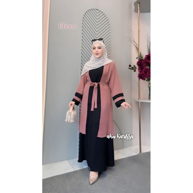 GAMIS ORI AKU KARISSA TERBARU 2024 ONE SET ROK MALAYSIA DIANITA DRESS Polos Busui Murah Elegan SET R