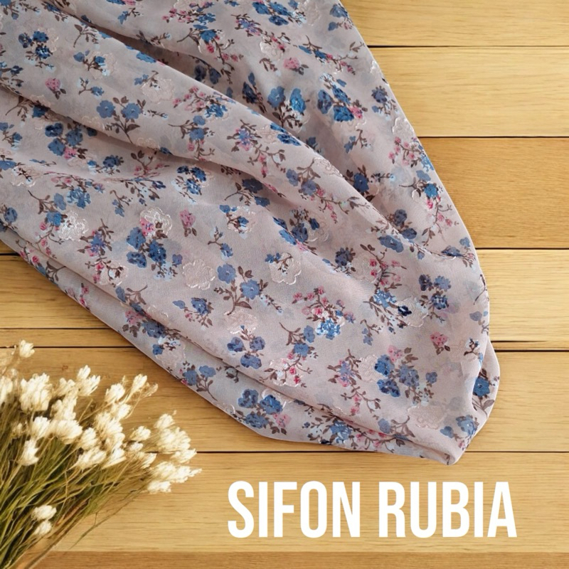 kain sifon seruty motif bunga kecil dan bunga sedang/gamis , /blouse/ tunik/dll perlu furing