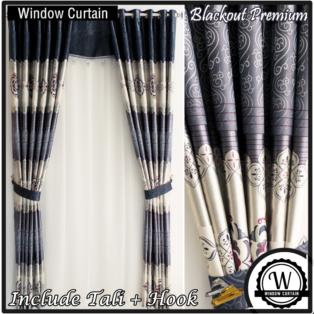 Gorden Blackout Glossy Motif Batik Mewah Blackout Import Glossy Premium