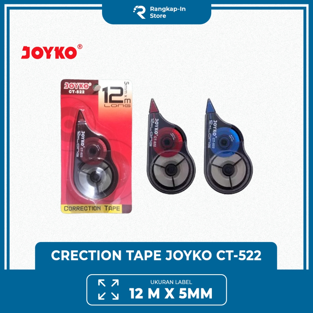 

TIP-EX ROLL / CORRECTION TAPE / TIP-EX KERTAS JOYKO CT-522 CORRECTION UKURAN (5MMX12M) (PCS)