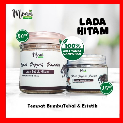 

Lada Hitam Bubuk Halus 100% Tanpa Campuran - Black Pepper Premium Kemasan Toples Bumbu Dapur Tebal Cantik